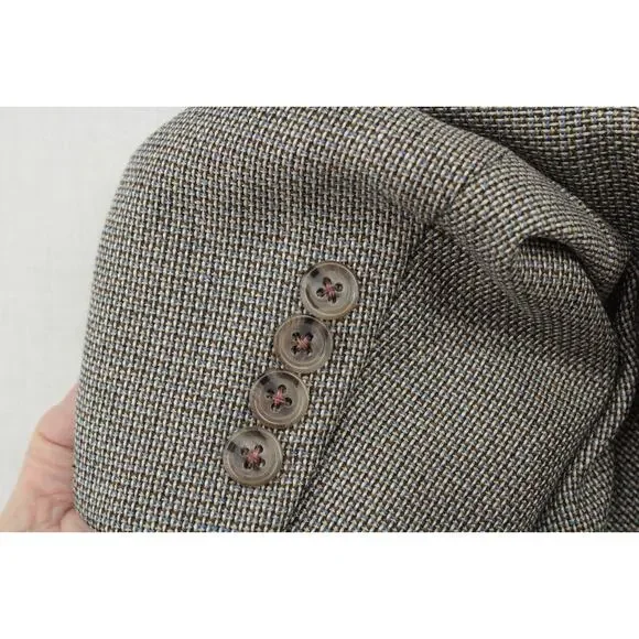 VTG Ermenegildo Zegna Blazer Men's 44R Multicolor Wool Silk Weave Sport Jacket
